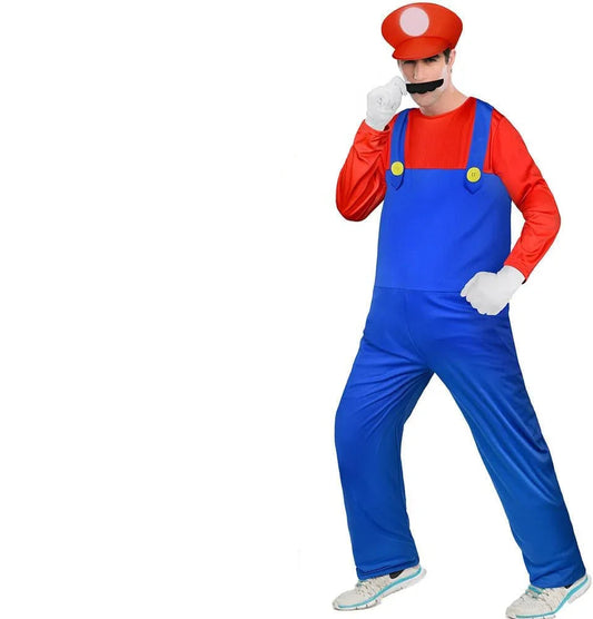 Aomig Mario & Luigi Cosplay Costume with Hat, Mustache, Gloves - Gomix Brands Outlet