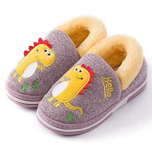 Cozy Dinosaur Plush Cotton Knit Toddler Winter Slippers. - Gomix Brands Outlet