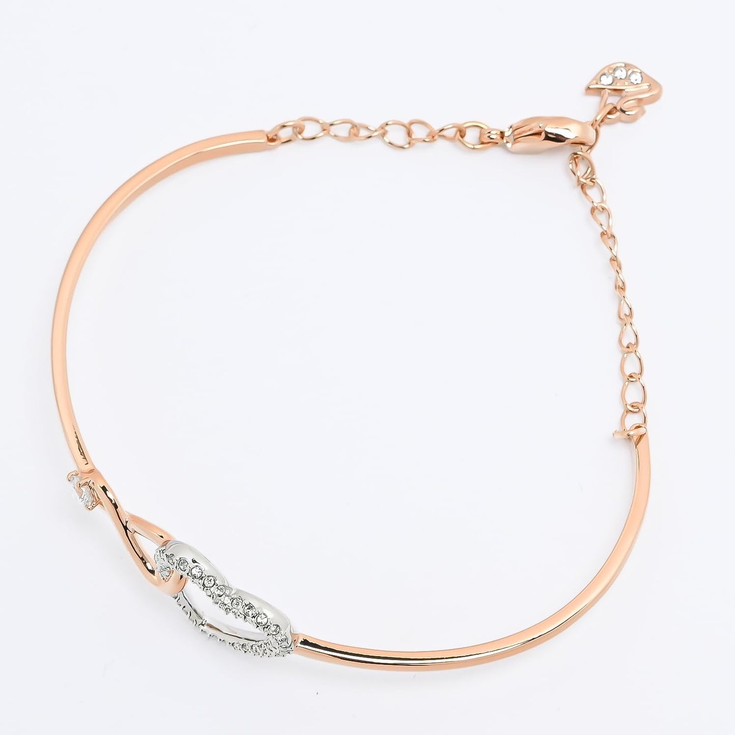 Swarovski Infinity Heart Bangle Rose Gold Crystal Bracelet