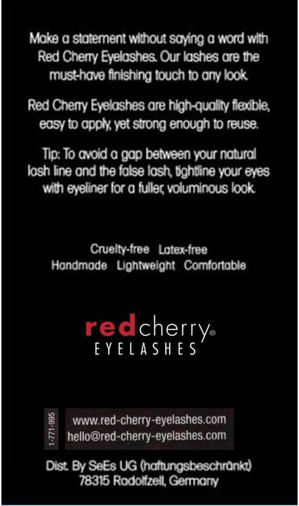 Red Cherry #217 Natural Human Hair False Eyelashes – Voluminous, Reusable, Easy-Apply