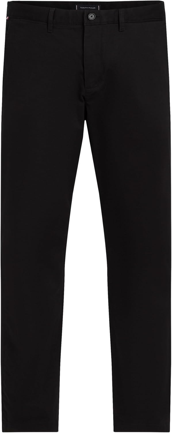 Tommy Hilfiger Men's Satin Chino Pants Black Classic Fit
