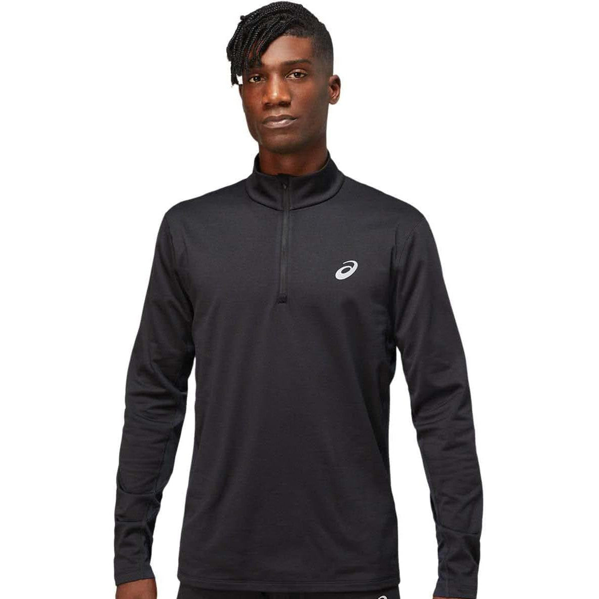 ASICS Men's Half-Zip Running Sweatshirt – Performance Black, Warm, Lightweight