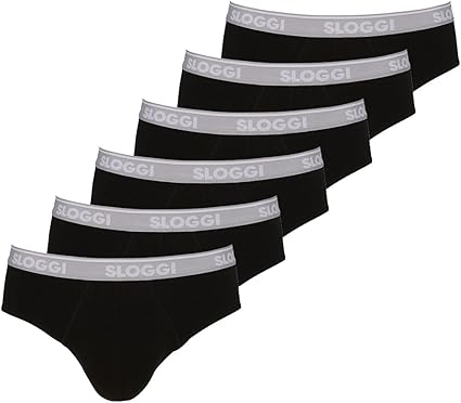 Sloggi Men's GO ABC Midi Briefs Black Comfortable Cotton Blend