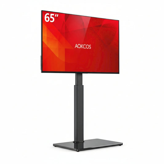 8-Level Swivel TV Floor Stand for 32-65" Screens – Black