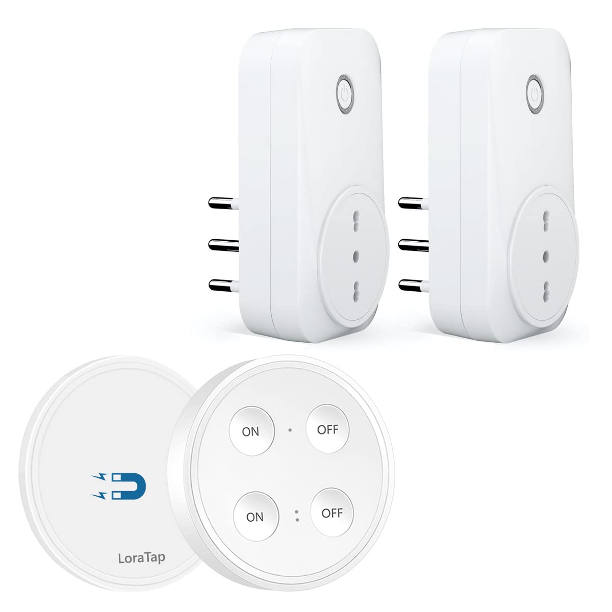 LoraTap 2-Outlet Wireless Remote Socket - 200m Range, White