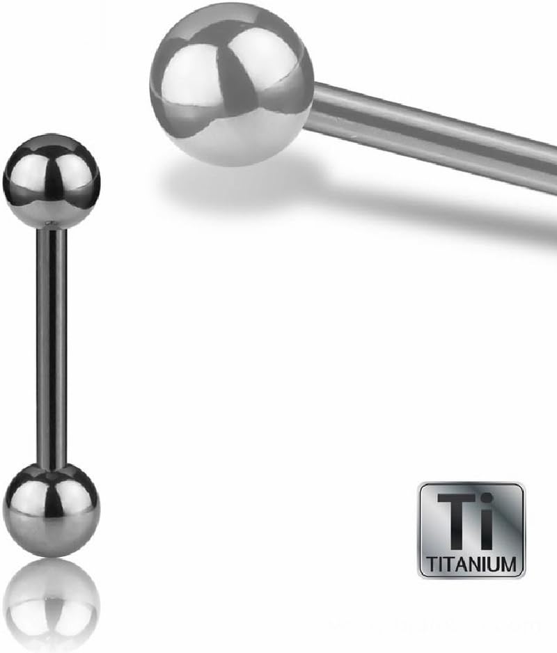 Sleek Titanium Silver Barbell Piercing: Durable, Hypoallergenic, Versatile Body Jewelry