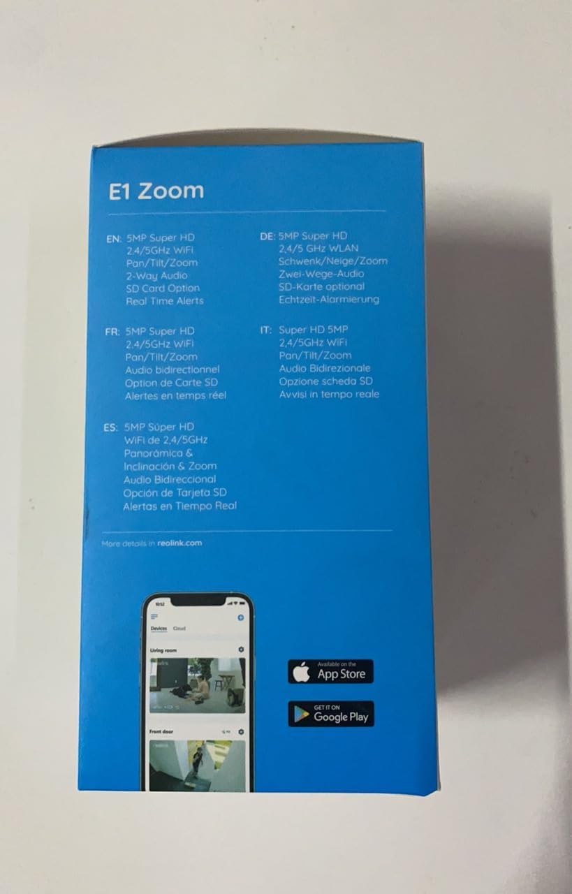 Reolink E1 Zoom 5MP PTZ Indoor Dual-Band WiFi 3X Optical Zoom Security Camera
