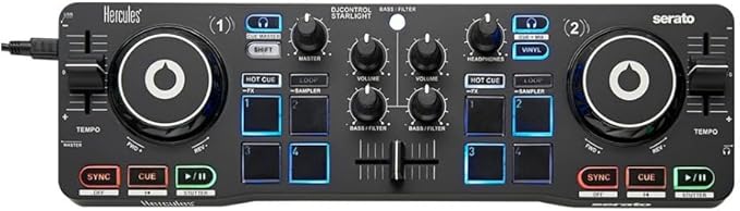 Hercules DJControl Starlight Compact DJ Controller with Serato DJ Lite