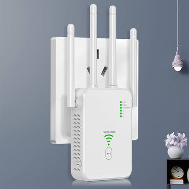 Universal WiFi Repeater Extender - Dual-Band AC1200M/AC300M, Wall Plug, WPS
