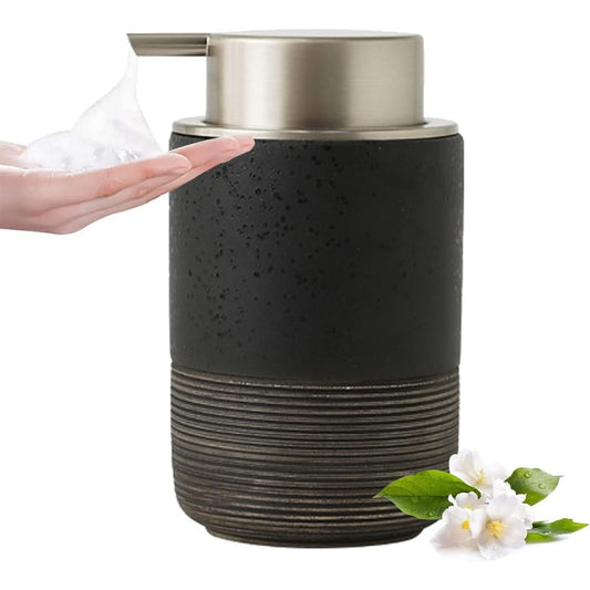 Ceramic Foam Hand Soap Dispenser 12oz Countertop Refillable Pump