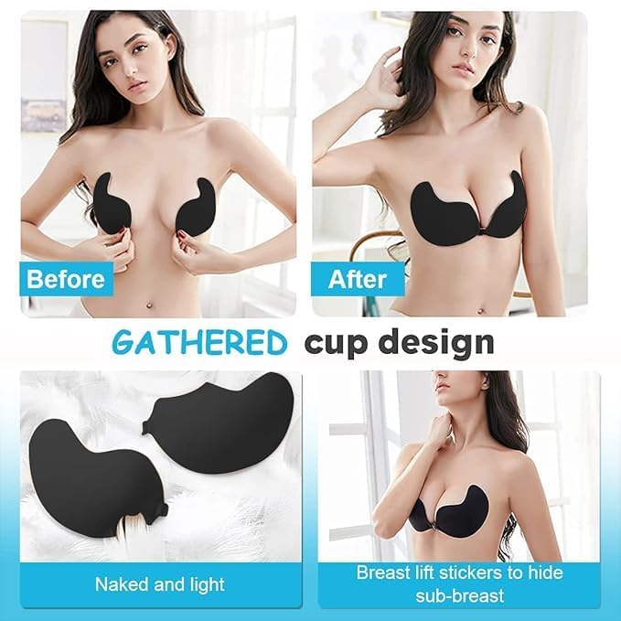Mekahik Kiss Strapless Invisible Adhesive Bra with Front Clip