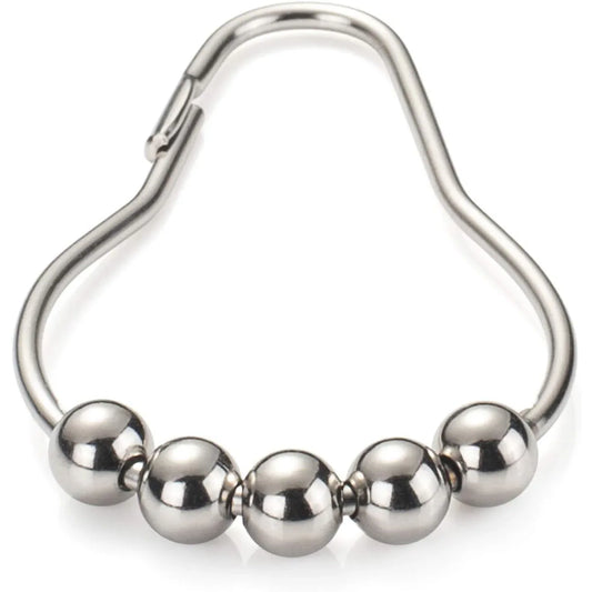 Rust‑Proof Stainless Steel Shower Curtain Hooks – Polished Nickel 10‑Pack - Gomix Brands Outlet