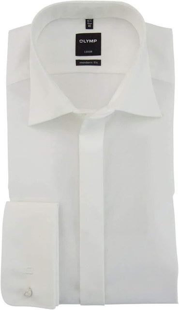 OLYMP Luxor Modern Fit Beige Poplin Long Sleeve Gala Shirt