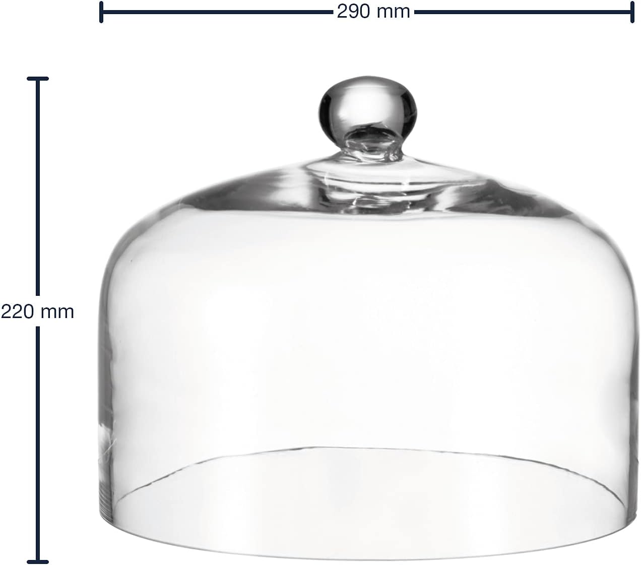 Leonardo Home Clear Glass Bell with Button 29x22 cm Cupola