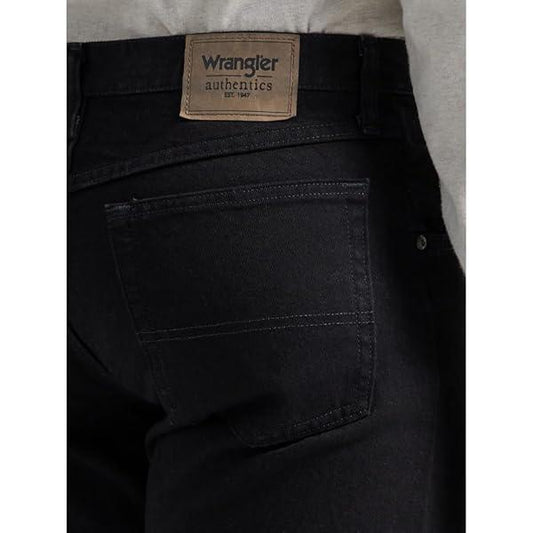 Wrangler Authentic Men's Classic 5-Pocket Relaxed Fit Cotton Jean, Black - Gomix Brands Outlet