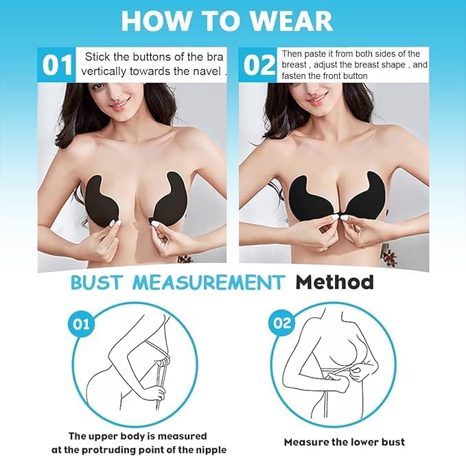 Mekahik Kiss Strapless Invisible Adhesive Bra with Front Clip