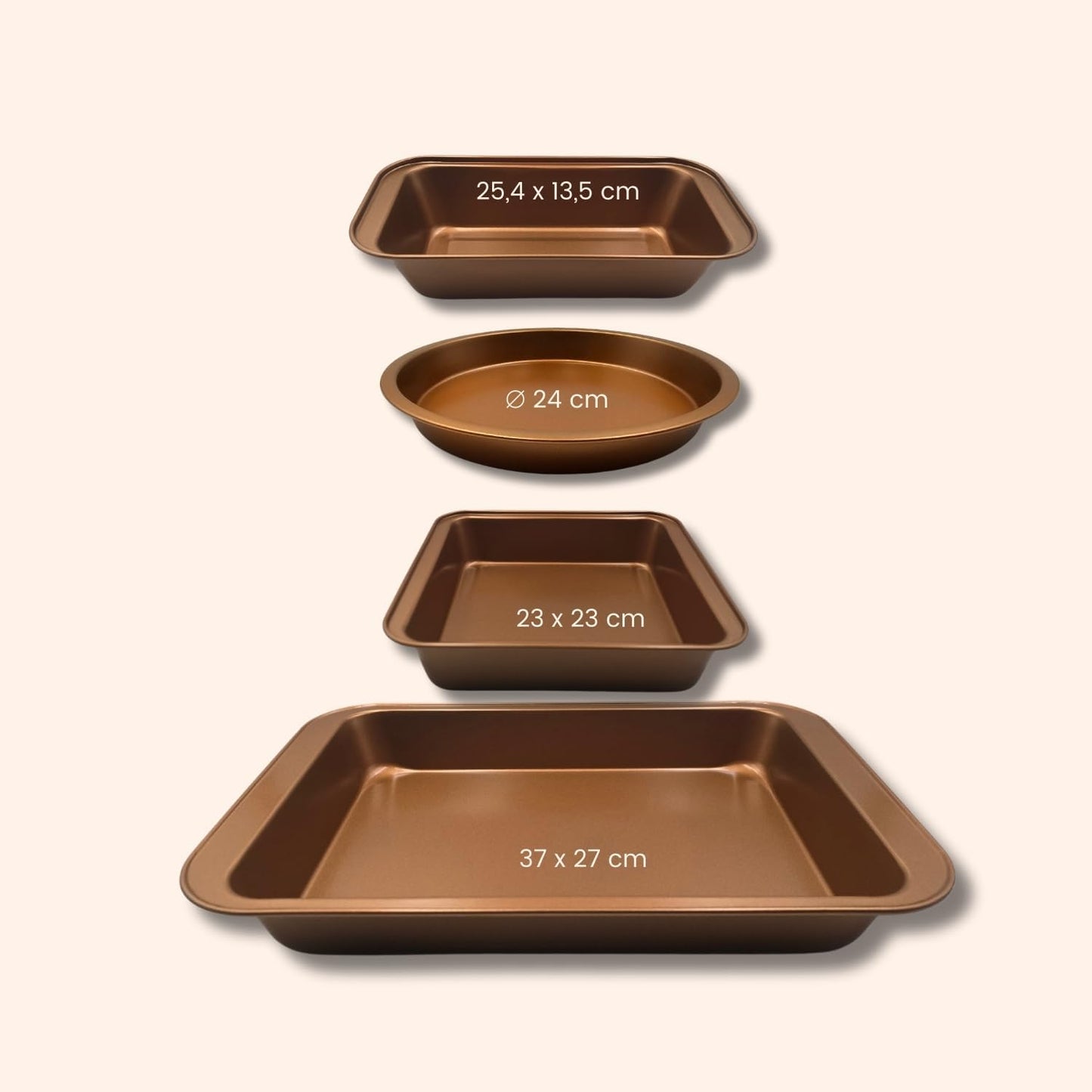 Basilico 4-Piece Carbon Steel Nonstick Baking Pan Set with Ceramic Reinforced Coating