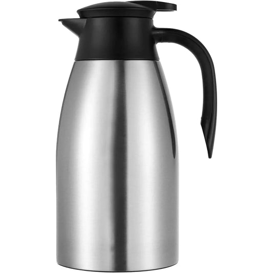 Webao 2 Liter Stainless Steel Thermos Kettle – Quick‑Tip Leak‑Proof Silver - Gomix Brands Outlet