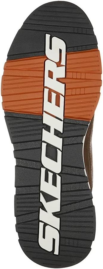 Skechers Rozier Mancer Men's Brown Leather Trainers with Memory Foam