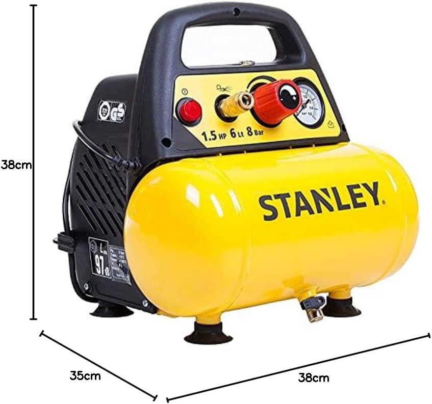 Stanley DN200/8/6 Air Compressor - 6L, 1.5 HP, Portable