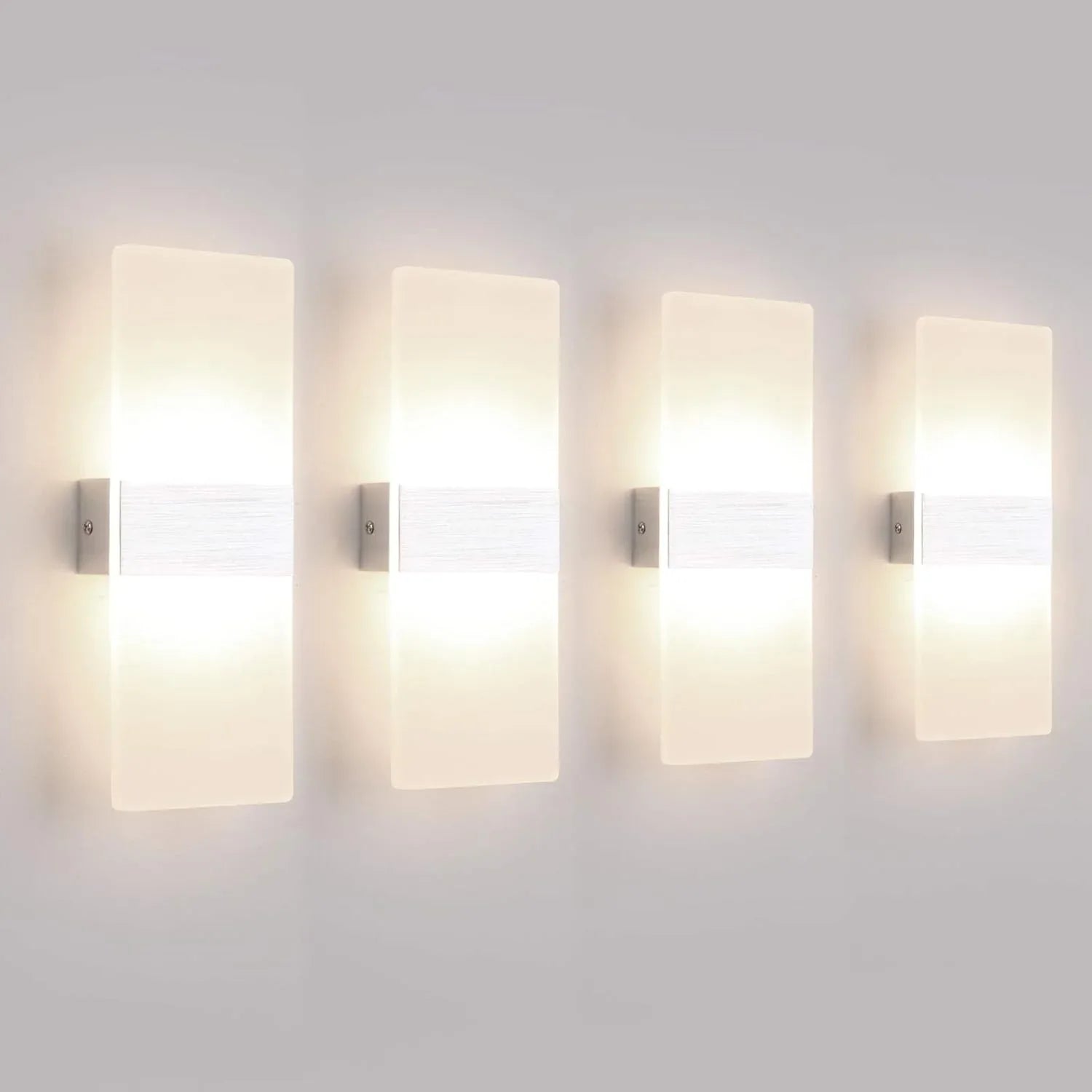 Klighten 4-Pack LED Wall Light, 12W Acrylic Aluminum, Natural White - Gomix Brands Outlet