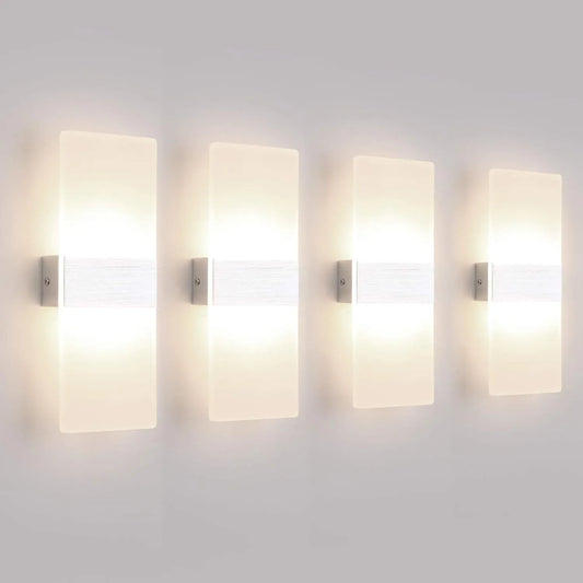 Klighten 4-Pack LED Wall Light, 12W Acrylic Aluminum, Natural White - Gomix Brands Outlet