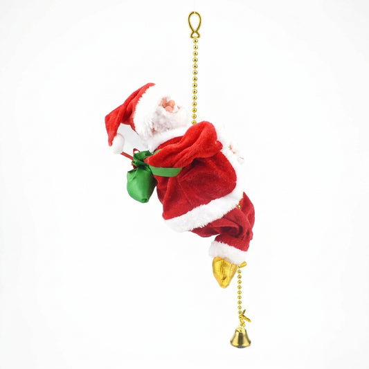 Climbing Santa Claus on Rope Christmas Ornament 23cm