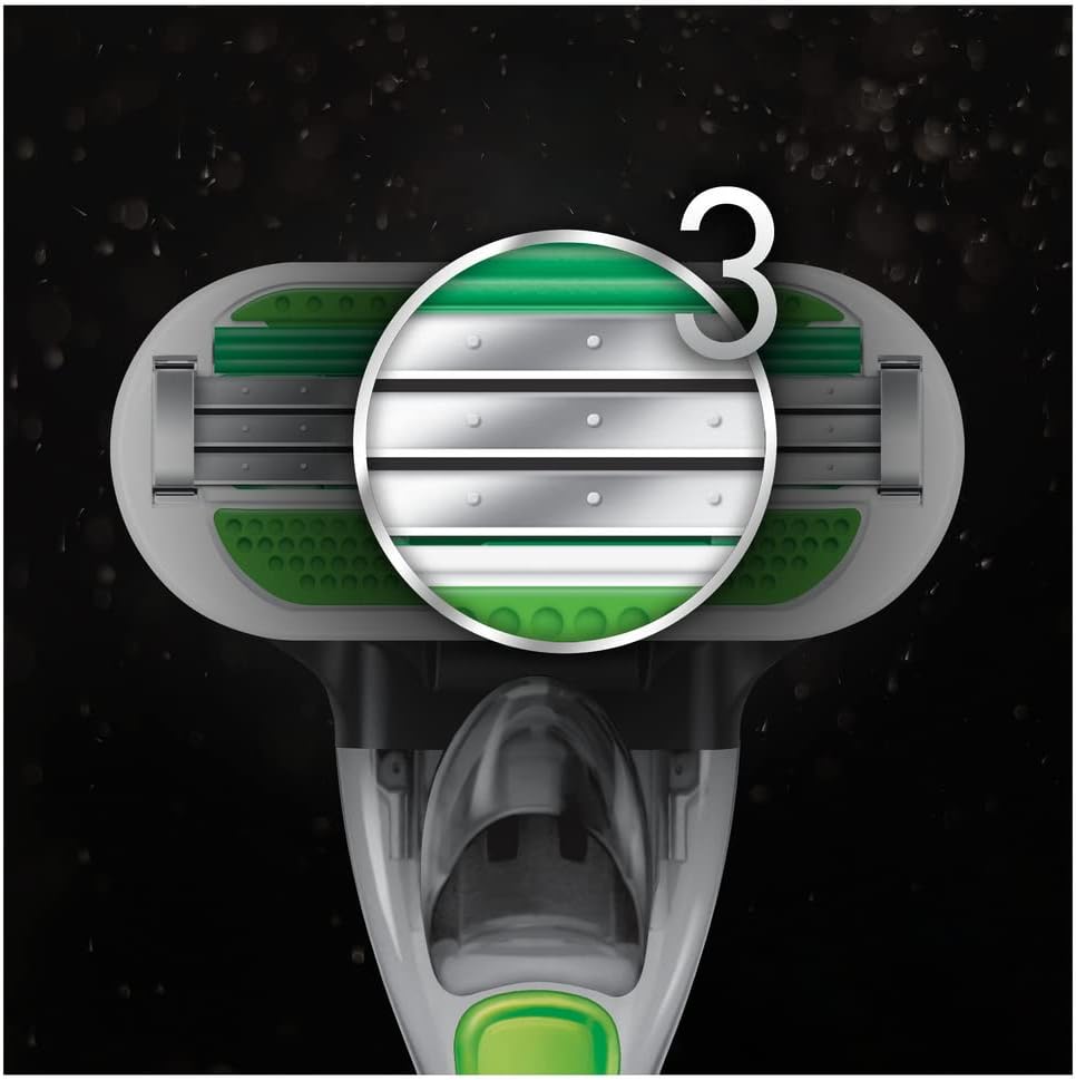 Gillette Men's Body Razor with Triple Blade, Wet Shave, Green