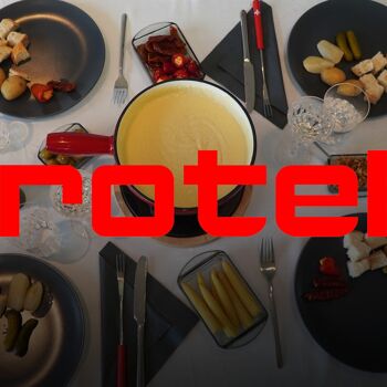 Rotel Swiss Tradition 6-Person Cheese Fondue Set with Gelled Alcohol Burners