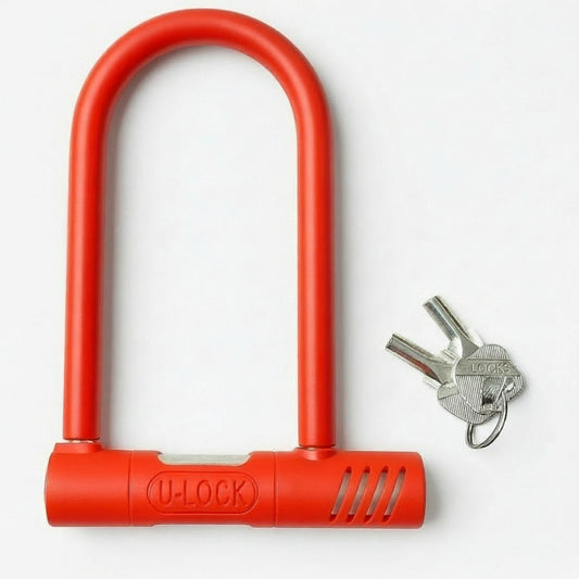 Heavy Duty Keyed Bicycle U-Lock, Long 13x20cm, Assorted Colors for Bike Security - Gomix Brands Outlet