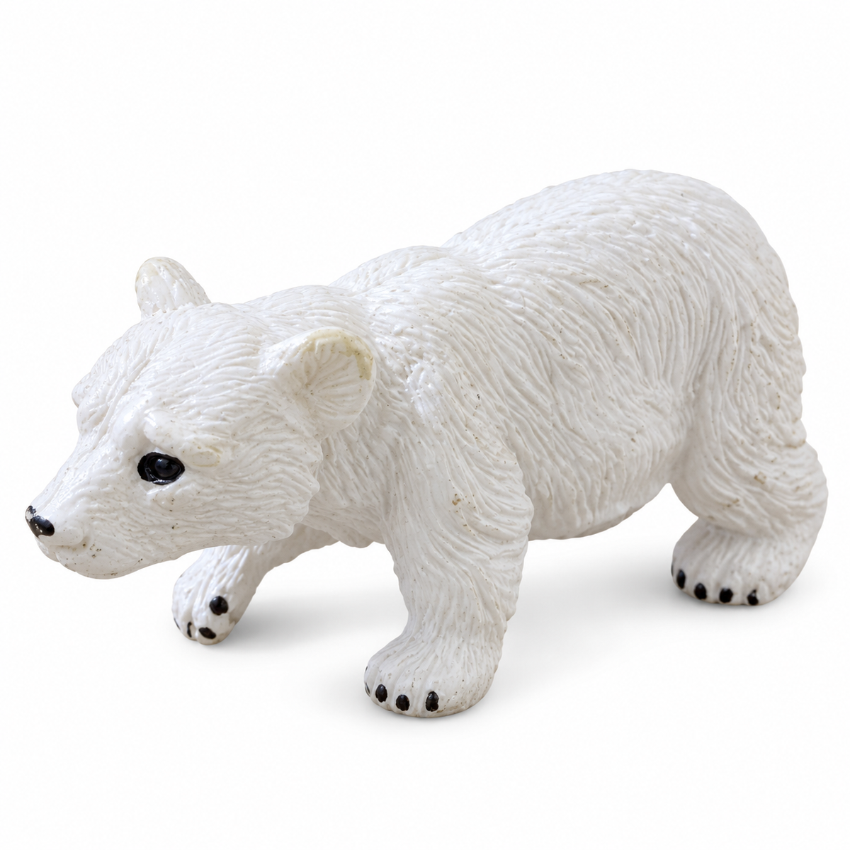AnimalToy Baby Polar Bear Figurine – Realistic Wild Animal Toy