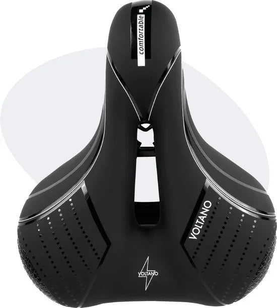 Voltano Essence Black Unisex Large Gel Saddle – Waterproof Bike Seat - Gomix Brands Outlet
