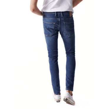 Men's Denim Skinny Low Rise Jeans with 5-Pocket Stretch Fit