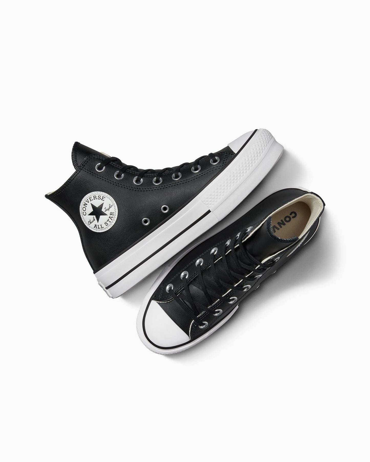 Women's Converse Chuck Taylor Lift Clean Leather High Top Black