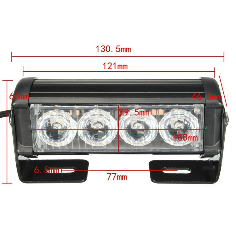 12V LED Strobe Flash Hazard Beacon Light - Red & Blue (2 Pack)
