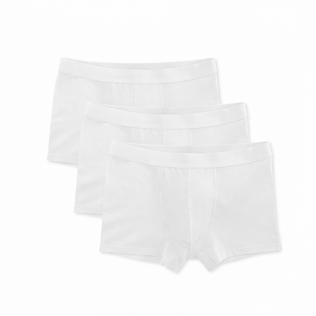 WATSON'S Herren Basic Retro Pants 3‑Pack Cotton Boxer Shorts White .