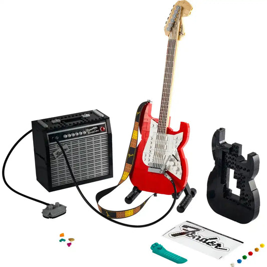 Build Your Own Iconic LEGO Ideas Fender Stratocaster Guitar & Amp Set (1074 Pieces)