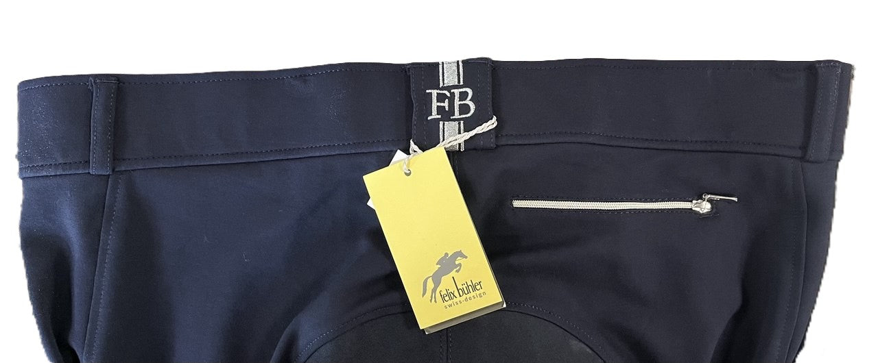 Felix Bühler Navy Full-Seat Riding Breeches – Back View