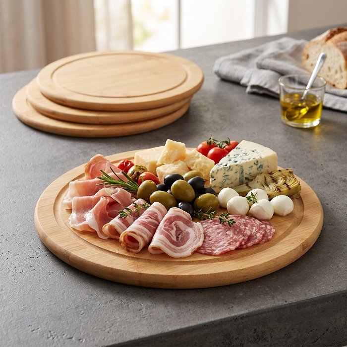 Kesper Meat Plate FSC Certified Bamboo Set of 4 25cm