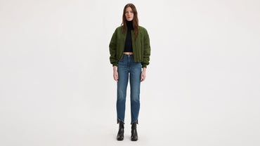 Levi's 724 High Rise Slim Straight Cropped Dark Wash Jeans