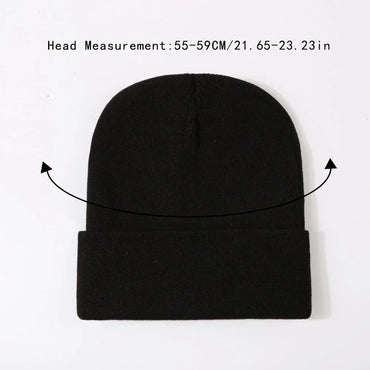 J Letter Black Winter Beanie Hat for Women & Teen Girls - Gomix Brands Outlet