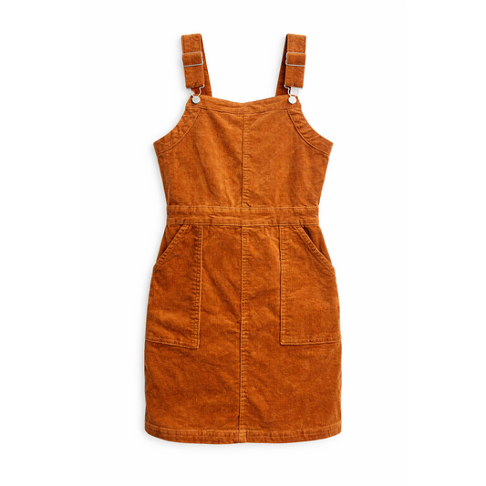 Art Class Girls Burnt Orange Corduroy Overall Dress