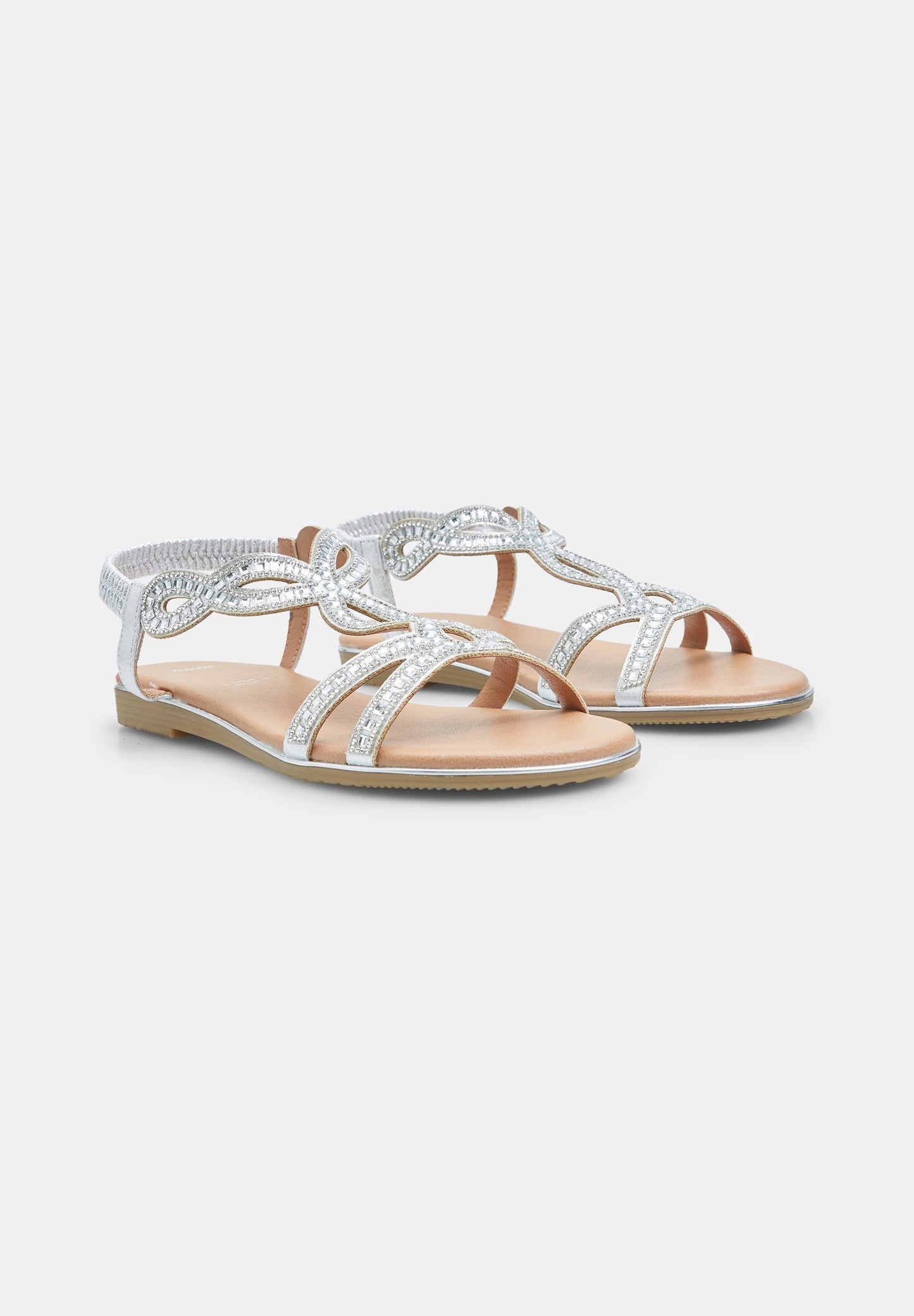 Bata Women's Silver Rhinestone T-Bar Flat Sandals: Sparkle, Style, Comfort