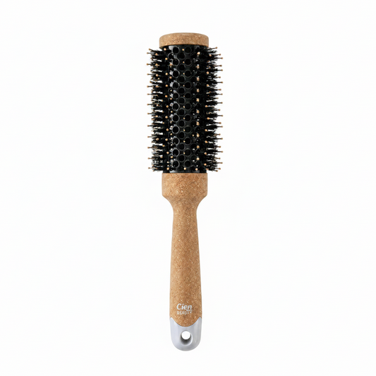 Cien Beauty Large Round Cork Hair Brush With Boar Bristles