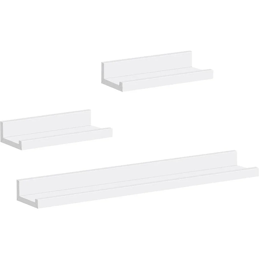 WOLTU Modern White Floating Wall Shelves Set, 3 Pieces Display Ledges - Gomix Brands Outlet
