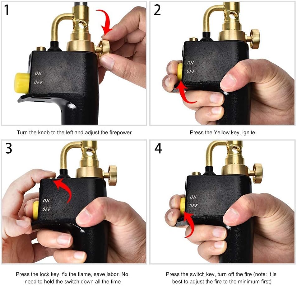 InLoveArts High-Intensity Propane Torch with 3 Replaceable Nozzles