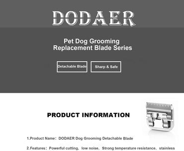 DODAER 4‑Piece Stainless Grooming Blade Set Compatible with Andis