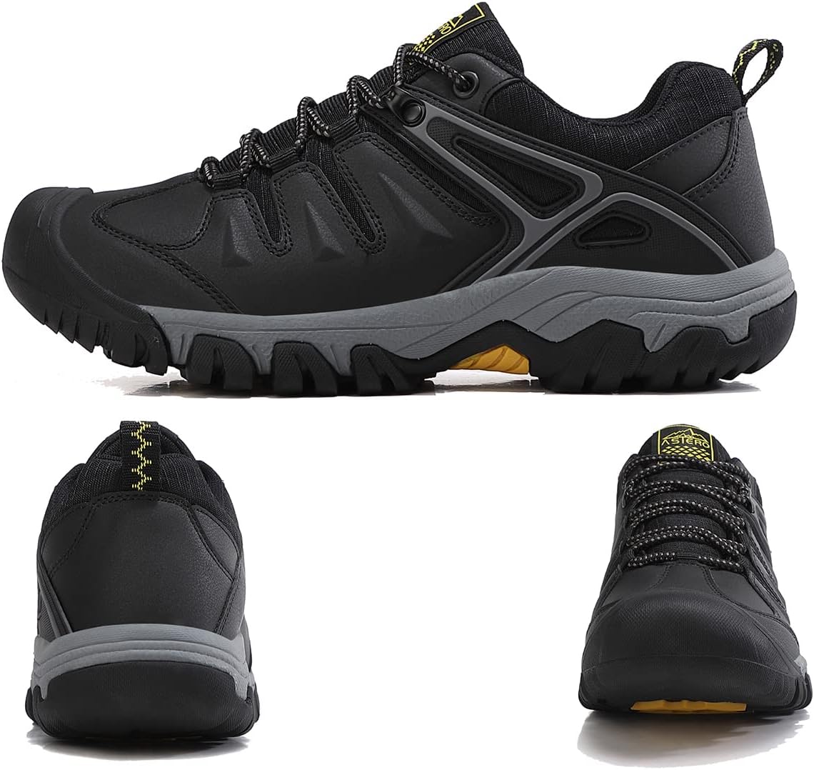 ASTERO Men's Waterproof Hiking Shoes with Anti‑Slip Rubber Sole