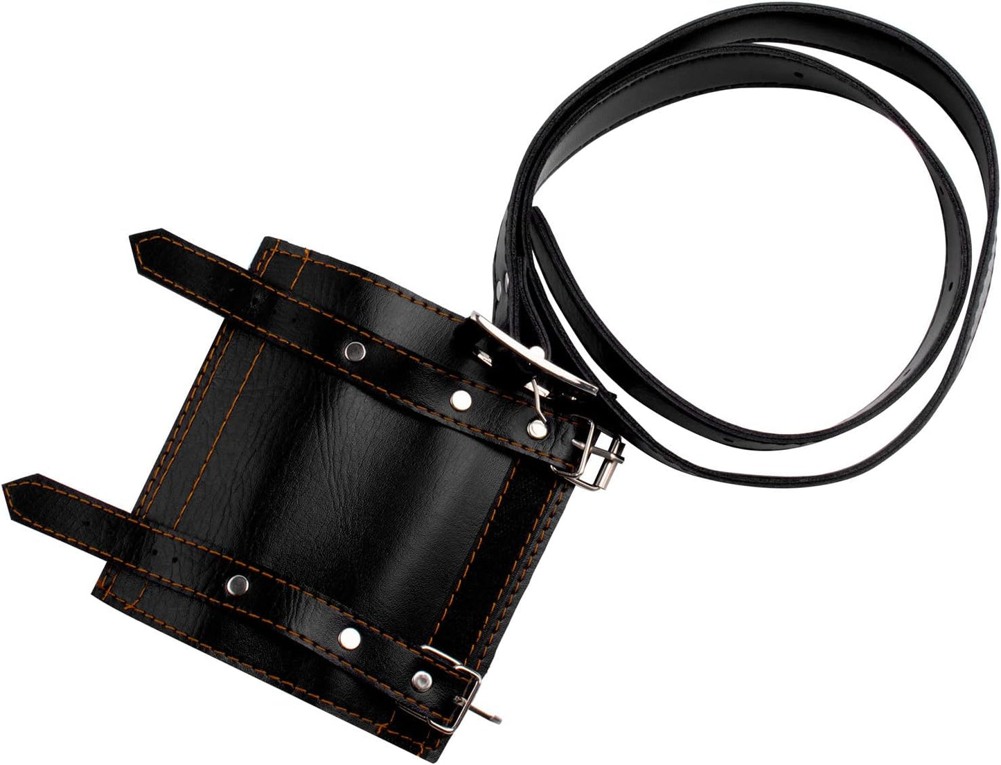 Adjustable Faux Leather Medieval Sword Holster Belt with Dual Buckles