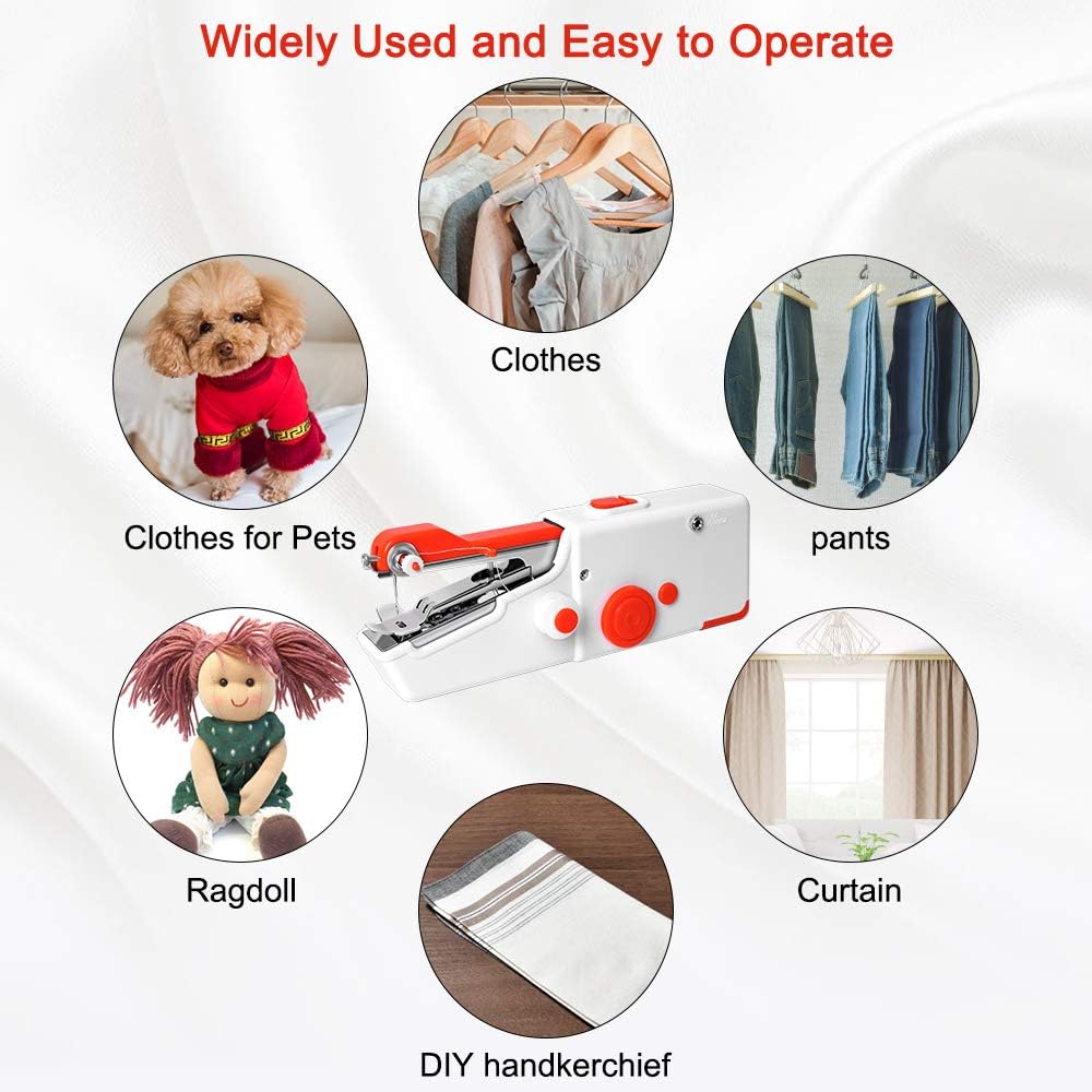 WITIFIG Handheld Sewing Machine Mini Portable Electric Red FRJ001